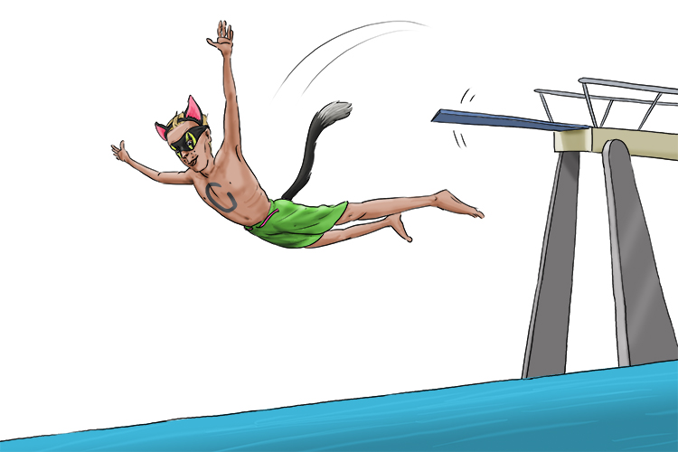 No pool (Nepal) today because Cat-Man is doing (Kathmandu) a high dive into the pool for charity.